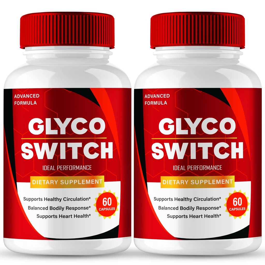 Glyco Switch Capsules, Official GlycoSwitch Advanced Formula Blood Support Supplement Pills - Maximum Strength, All Natural Healthy Circulation & Stable Levels, Glyco Switch Reviews (2 Pack)