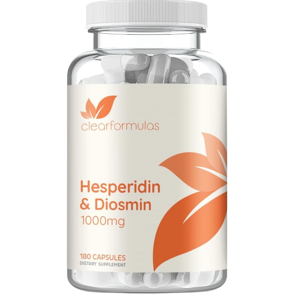 Diosmin Hesperidin 1000mg Circulation and Vein Support Supplement - High Strength Hesperidin & Diosmin Complex 1000mg per Serving Varicose Leg Vein Supplement - Vegan & Non-GMO (90 Servings)