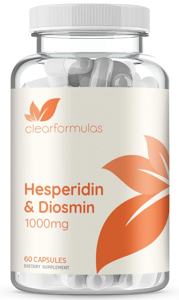 Diosmin Hesperidin 1000mg Circulation and Vein Support Supplement - High Strength Hesperidin & Diosmin Complex 1000mg per Serving Varicose Leg Vein Supplement - Vegan & Non-GMO (30 Servings)