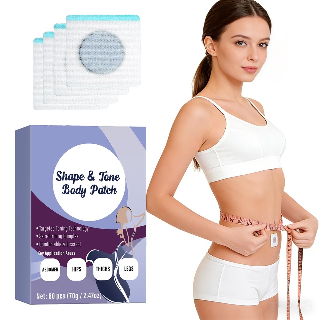 Wellness Natural Herbal Care Body Shaping Patches for Men&Women, 60-Piece | Natural Ingredients, 8-Hour Long-Lasting Formula Support, Flexible Daily Use,L-Glutamine,Berberine,Cinnamon,Pomegranate
