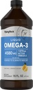 Piping Rock Omega 3 huile de poisson supplément liquide , 16 Fl Oz , sans mercure , sans citron , sans parfum , 1370 mg Omega actif 3 , pour les hommes et les femmes , sans gluten
