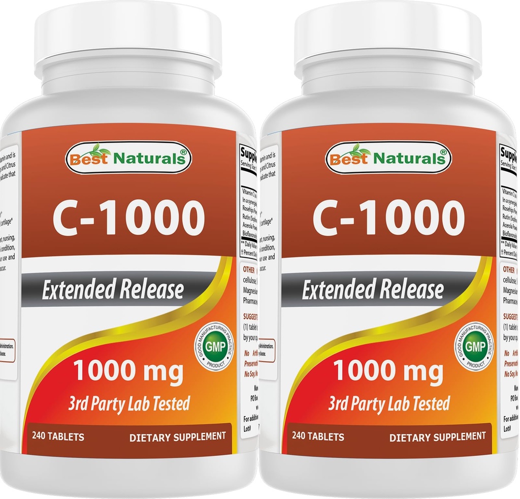 Best Naturals Vitamin C 1000 mg 240 Tablets (Pack of 2)
