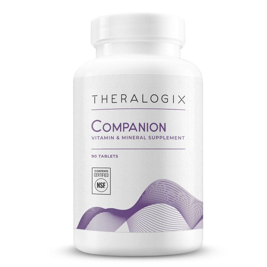Theralogix Companion Multivitamin & Mineral Supplement - 90-Day Supply - Supplement for Women & Men Without Iron, Vitamin D, or Vitamin K - B Vitamins, Zinc & Magnesium - NSF Certified - 90 Tablets