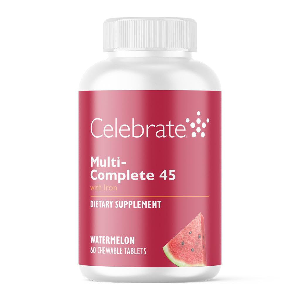 Célébrez les vitamines Multi-complete Chewables, 45mg Fer – Multivitamine bariatrique quotidienne pour les patients souffrant de gastrectomie des manches et de chirurgie gastrique – Vitamines et minéraux essentiels - Melon (180 comprimés)