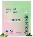Futur genre Fondations sans carrageenan Multivitamine pour les femmes et les hommes avec Oméga-3, B12, D3, Zinc, Iodine, Magnésium, K2 & Selenium, Vegan, Sac Compostable (60ct)
