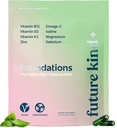 Future Kind Carrageenan-Free Foundations Multivitamin for Women & Men with Omega-3, B12, D3, Zinc, Iodine, Magnesium, K2 & Selenium, Vegan, Compostable Bag (60ct)