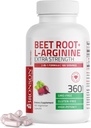 Bronson Beet Root + L-Arginine Production d'oxyde nitrique - Non-OGM, 360 Capsules végétariennes