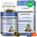 Totaria sans sucre Ashwagandha rempli Gommies 2500mg w/Vitamine D3, Magnésium Glycinate, Rhodiola, Suppléments de racine Ashwa Ultra Strength pour les femmes & Wen, pour la relaxation, l'énergie, Blueberry Flavor