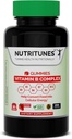 Gommies complexes de vitamine B – Vitamines complexes de haute puissance B Gommies avec du méthyle B12, du folate, de la biotine et de la vitamine C – non OGM, végétalien, sans gluten – 90 Gommies – fabriqués aux États-Unis