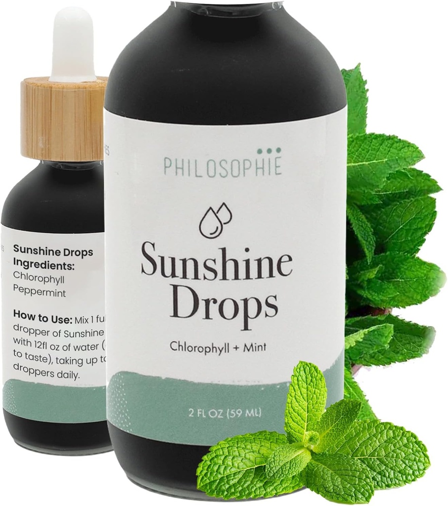 Philosophie Chlorophylle liquide gouttes de soleil pour l'eau.