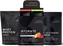 Recherche sportive Multi-arôme Hydrate Electrolytes Packets, Dutch Chocolate Aromatisé Whey Protéine Isolé Poudre et L-Glutamine non aromatisée