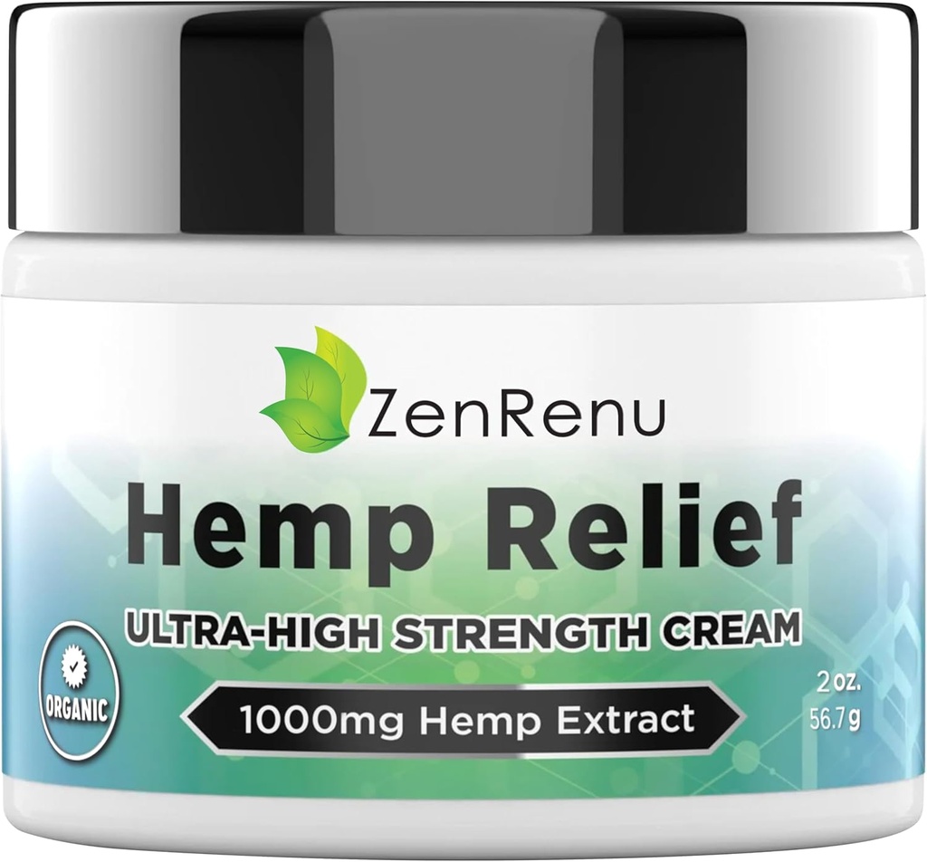 Crème de chanvre à résistance maximale - Rubin de menthol à l'huile de chanvre, Arnica, Lavande, Aloe Vera, Kava Kava et Camphor - Crème de musculation de chanvre naturel pour la peau, les muscles et les articulations, 2 oz