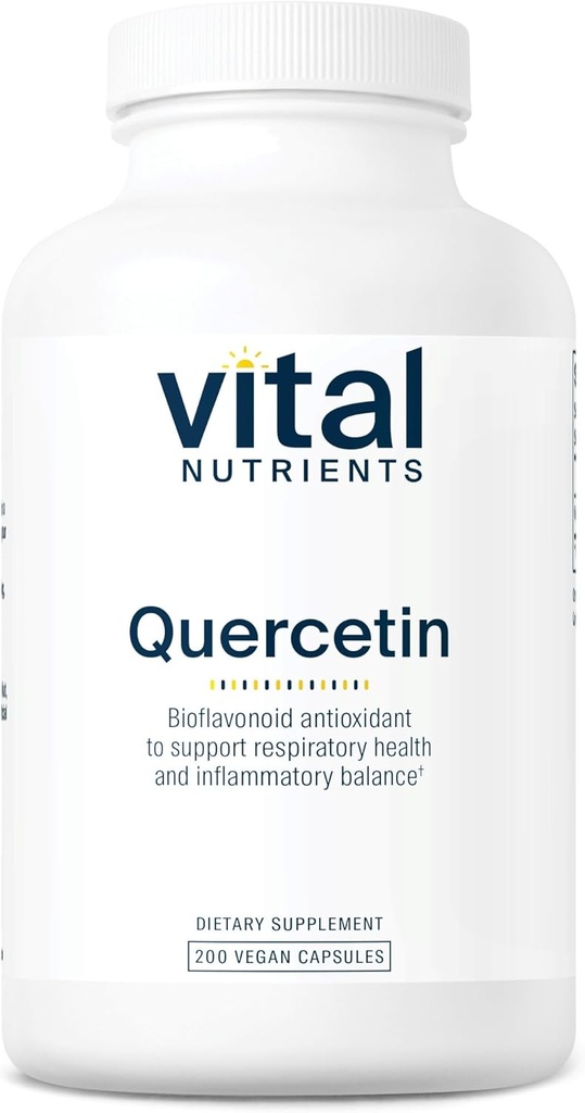 Nutriments vitaux Quercetin de Végétal Supplément Quercetin Vegan avec Bioflavonoïdes pour Sinus, Respiratoire, Cœur, & Soutien de fonction immunitaire de Gluten, Dairy, Sans Soy de 500mg de 200 capsules