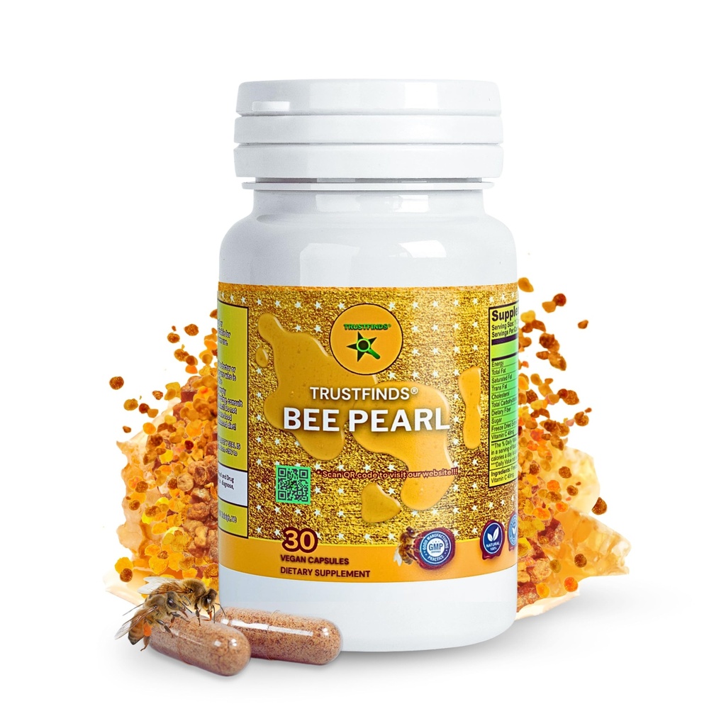 Bee Pollen Supplement Honey Pack | Natural Immunity & Vitality Support Bee Pollen Capsule | Bee Bread Extract & Vitamin C | Non GMO, Nothing Synthetic, All Natural Organic Bee Pollen
