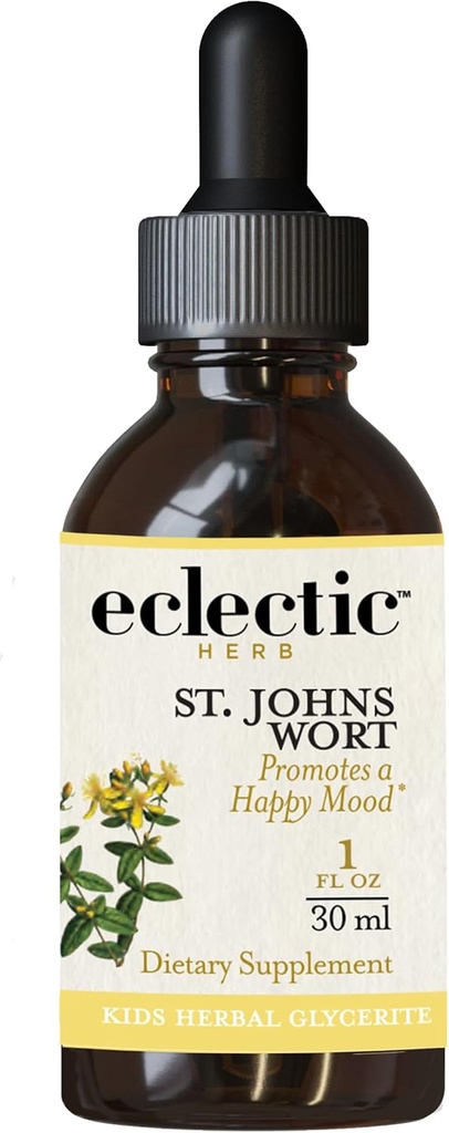 INSTITUT ÉCLECTIQUE Herbes pour enfants - St. John's Wort, Black Cherry Flavor (en anglais seulement) Supplément santé aux herbes, favorise une humeur positive