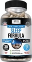 Kaya Naturals - Formule de soutien du sommeil avec la mélatonine - Supplément vitamine de soutien d'aide - Stress du sommeil et soutien de l'humeur - L-Tryptophhan, Passion Flower, Ashwagandha et plus (30 comtes)