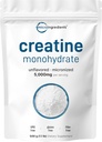 Poudre instantanée monohydratée de créatine 500 grammes (1,1 lb), 5000mg par portion, poudre micronisée de créatine, non aromatisée, pure, sans remplissage, kéto et végétalien, facile à dissoudre avant l'entraînement pour les femmes et les hommes