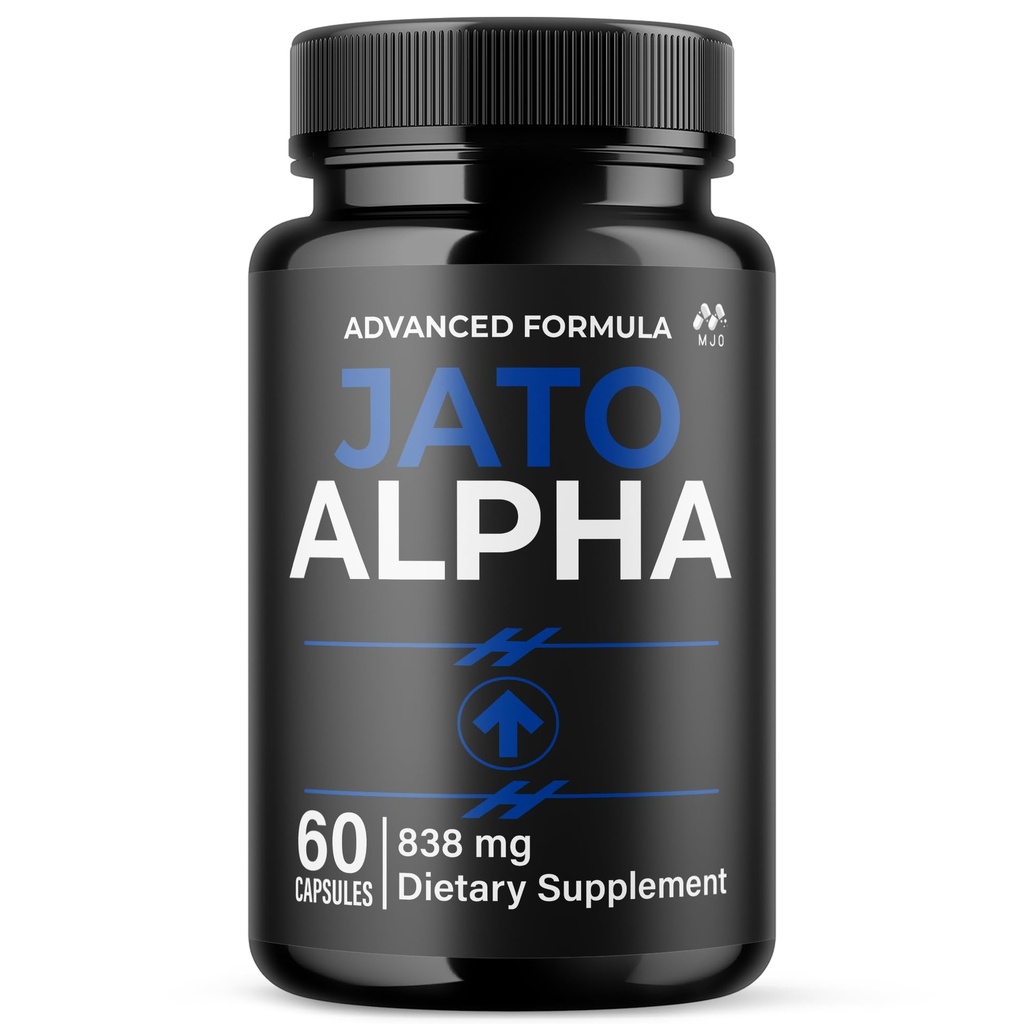 Jato Alpha Capsules, Official JatoAlpha Pills for Men with All Natural Ingredients, Max Strength Supplement with Premium Vitamins Supporting Optimal Wellness & Advanced Health Naturally (60 Capsules)