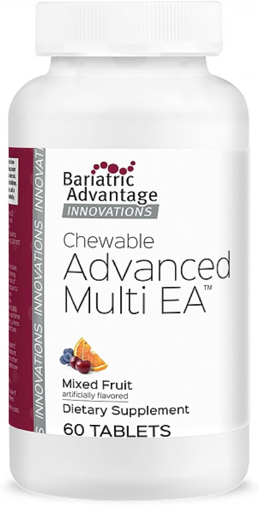 Avantage bariatrique Multivitamine quotidienne de haute puissance avec fer pour les patients de chirurgie bariatrique - Arôme de fruits mélangés - Compte 60
