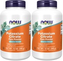MAINTENANT Suppléments, poudre de citrate de potassium, supporte l'équilibre électrolytique et le pH normal*, minéral essentiel, 12-Ounce (paquet de 2)