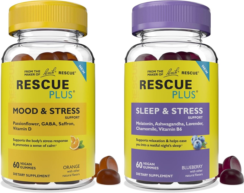 Bach RESCUE Plus Gummy Day & Night Bundle 2 x 60 Count
