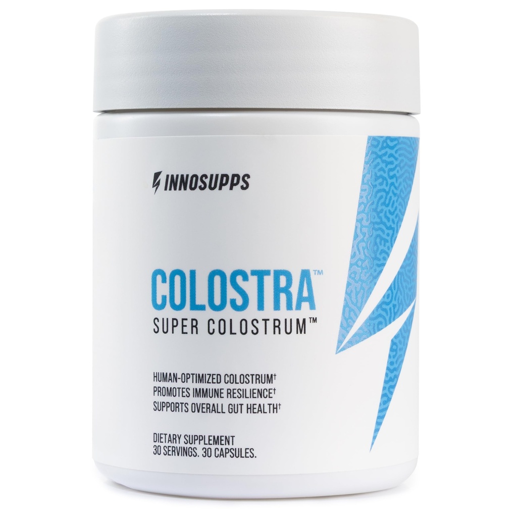 InnoSupps Colostra - Optimized Colostrum Capsules for Immune Support, Gut Health and Muscle Recovery - Mess-Free Alternative to Colostrum Powder - 30 Capsules