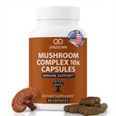 Up&Down Supplements Mushroom Complex 10X | Brain Focus Immune Support Energy & Clarity | Lions Mane Cordyceps Reishi Chaga Turkey Tail Blend | Made in USA | Vegan, Non-GMO, Gluten Free | 60 Capsules