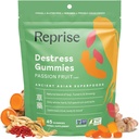 Gummies De-Stress avec Ginseng américain, Turmeric et Goji - Aide pour le soulagement du stress et le renforcement de l'humeur, relaxation tout naturel, faible sucre, 45 Gummies végétaliens, fruits de la passion (45 Gummies (paquet de 1))