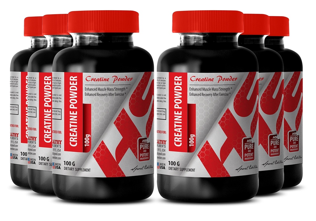 Creatine Liquid Drops - CREATINE Powder 100G - Energy Booster (6 Bottles)