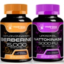 Nattokinase Supplement Capsules - 5000 FU - Enzymes de l'extrait de Natto japonais pur, soutien cardiaque et immunitaire