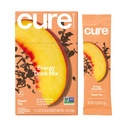 Cure Hydration Performance | Plant-Based Electrolyte Energy Drink Mix | No Added Sugar | Dehydration Relief Powder | 100mg of Caffeine | Non-GMO | Vegan | Box of 8 Packets - Peach