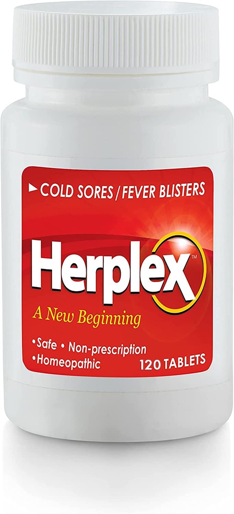 Herplex Premium Tablets | Helps Against Outbreaks & Cold Sores with No Side Effects | Helps to Quickly Ease & Reduce Symptoms of Cold Sore, & Fever Blisters | 120 Tablet