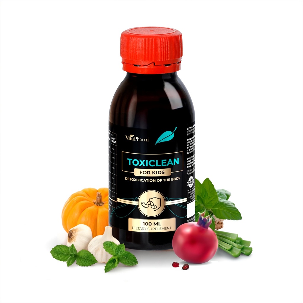Toxiclean Liquid for Kids – Clinoptilolite Mineral & Botanical Blend for Digestive Wellness | Gut & Intestinal Support for Children & Toddlers – Alcohol-Free, Non-GMO – 100ml