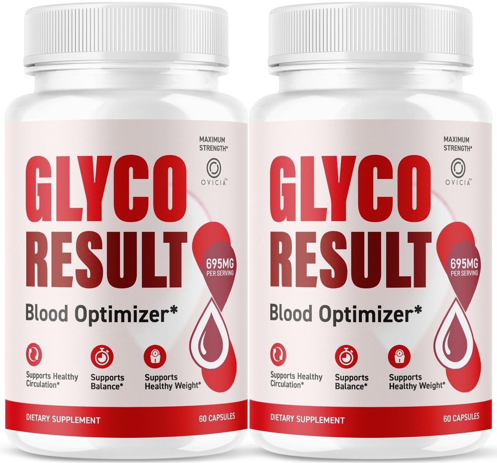(2 Pack) Glyco Result Capsules - Official GlycoResult Pills Advanced Support for Maximum Strength, All Natural Ingredients Premium Vitamins for Overal Health & Wellness, 120 Capsules for 2 Months
