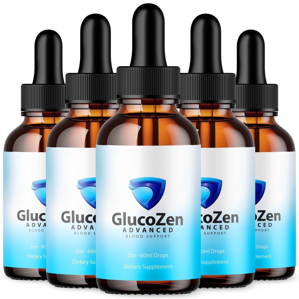 (5 Pack) Glucozen Drops, Glucozen Blood Support Drops with Natural Ingredients, Advanced Formula Liquid Supplement with Maximum Strength Health & Wellness Multiitamin for Women and Men (150 Servings)