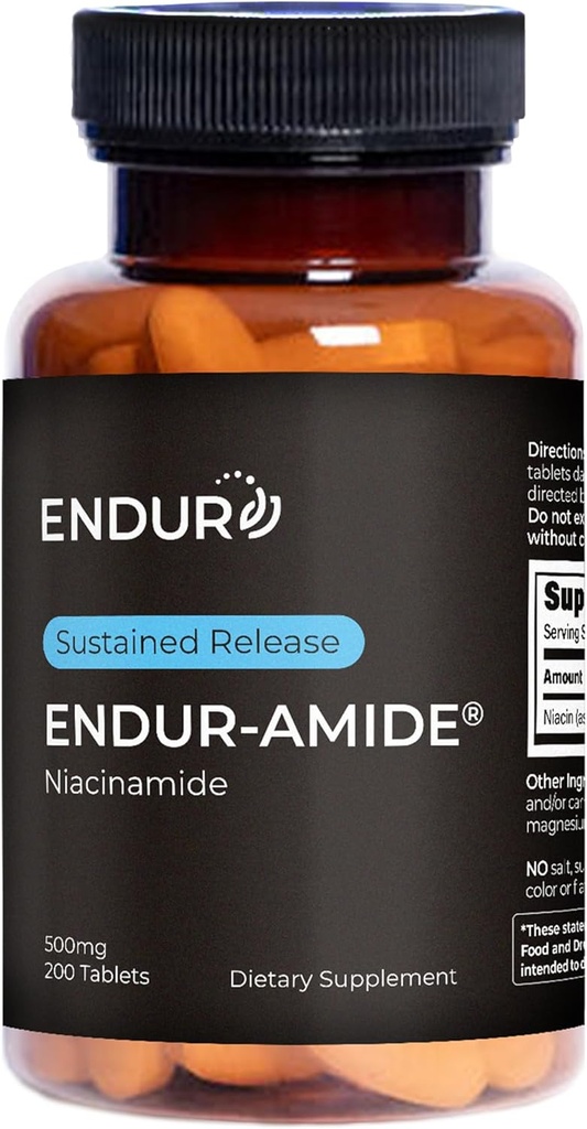 Endur ENDUR-Amide, Supplément sur le vieillissement en santé, aide à maintenir la santé de la peau et à soutenir la santé globale du corps, sans gluten, 500mg (200 comprimés)