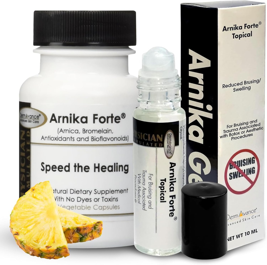 Recovery Bundle - Arnica Capsules & Gel pour Bruising et Gonflement - Post-chirurgie, Cosmétiques Procédure & Blessure Récupération Essentiels