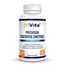 Enzymes digestifs Premium avec enzymes à base végétale, soutient une meilleure digestion, une meilleure absorption nutritive (60 capsules végétales non OGM)