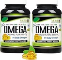 Mélange naturel Omega 3-6-9 avec DPA, EPA, DHA, ALA et GLA - Graines de lin organique et huile de poisson sauvage - plus de 2 800 Milligrammes de résistance - sans gluten - Fabriqué aux États-Unis - 60 SoftGels (Pack de 2)