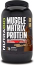 NutraBio Muscle Matrix Protéines en poudre - 25g de protéines par scoop - Whey Isolate et Micellar Casein Combo pour libération rapide et lente - Chocolat hollandais - 2 livres, 28 portions