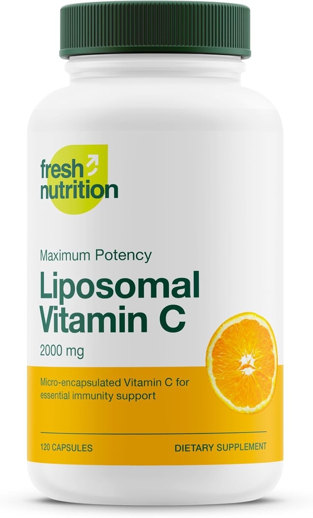 Alimentation fraîche Vitamine liposomique C - 2000mg DNA VIT C (à partir d'acide ascorbique)– Avaler ou verser la poudre dans une boisson, tout naturel végétalien amical, non-OGM, sans gluten, sans lait
