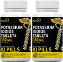Nature's Fusions Potassium Iodide Tablets 130 mg (Pack of 2) - (120 Tablets) EXP 10/2032 - Ki Pills - Yoduro de potasio