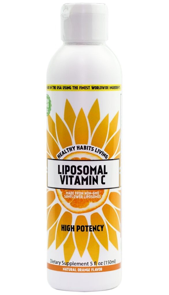 Healthy Habits Living Liposomal Vitamin C - Made in The USA with Non-GMO Sunflower Liposomes - 1,000 mg per Serving