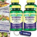 Spring Valley Extra Strength Melatonin Tablets with Lemon Balm Dietary Supplement for Sleep Support 10 mg 120 Ct 4 pk (480 Total) + Vitamin Vitality & Pill Container (6 Items)!