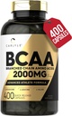 Carlyle BCAA Capsules (en anglais seulement) 2000mg (en anglais seulement) 400 Pilules en poudre (en anglais seulement) Amino Acids Supplement Blend (en anglais seulement) pour les femmes et les hommes