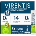16 Sticks Electrolytes Powder Packets Sugar Free Hydration Packets Liquid Daily IV Electrolyte Drink Mix for Rehydration with 8 Electrolytes & 6 Vitamins, Low Sodium, Kiwi Apple