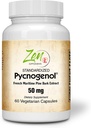 Suppléments Zen Pycnogenol 50mg - Extrait d'écorce de pin Maritime français normalisé pour antioxydant et support d'inflammation - sans OGM, sans gluten et sans soja 60-Vegcaps