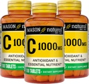 MASON Vitamine naturelle C 1000 mg, 300 jours d'approvisionnement, soutient un système immunitaire sain, antioxydant et nutriment essentiel, 3 paquets