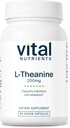 Vital Nutrients L-Theanine 200mg | Vegan Supplement | L Theanine Supplement Supports Normal Stress Levels and Cognitive Function* | Gluten, Dairy and Soy Free | 60 Capsules