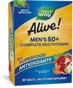 Nature's Way Alive! Men's 50+ Multivitamin Complete Tablets, Daily Multivitamin for Men Over 50, Supports Cellular Energy Metabolism, Heart, Muscle & Eye Health*, High Potency Vitamins, 50 Tablets